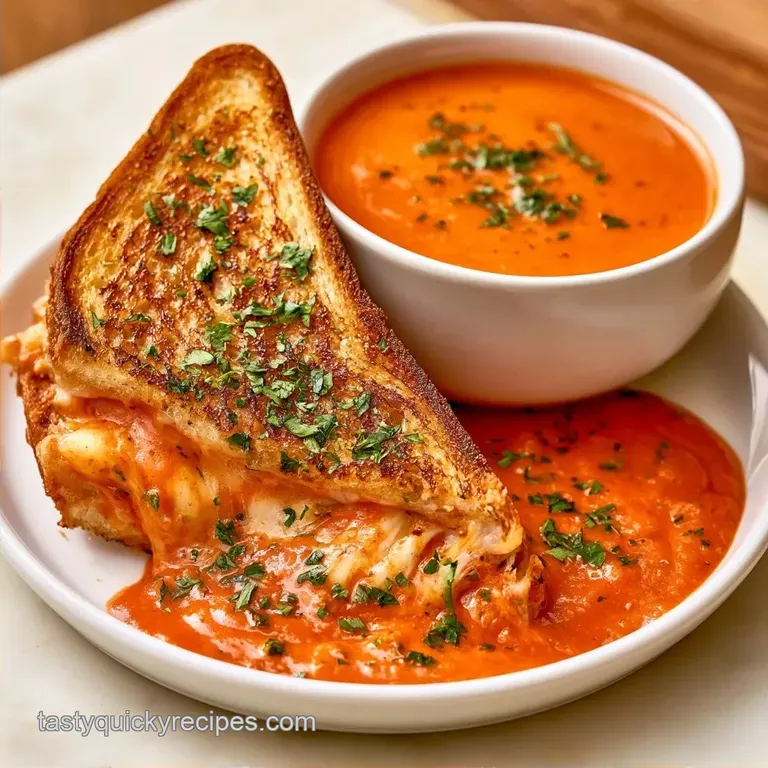 Roasted Grilled Cheese Sandwich and Tomato Soup