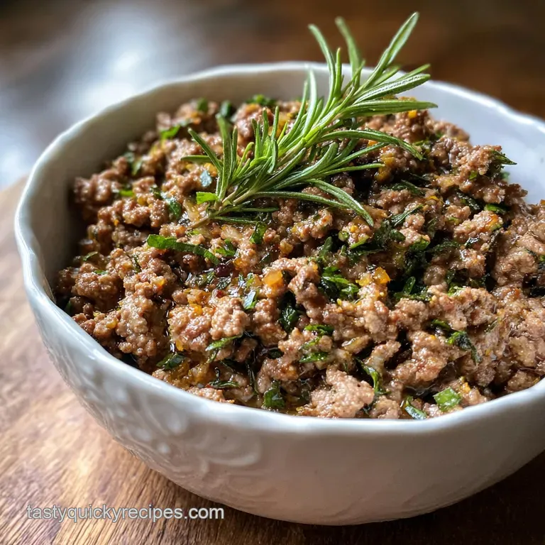 Ground Beef Recipe with Garlic and Herbs