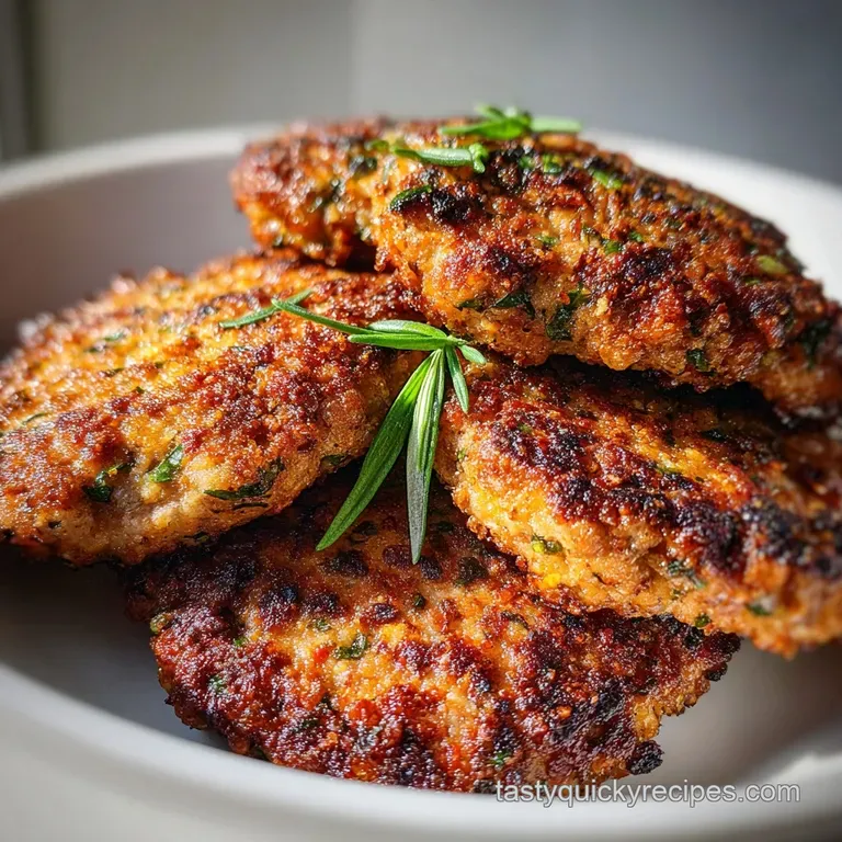 Perfectly portioned ground turkey dish with fresh herb garnish on a white plate, steam rising with vibrant aroma.