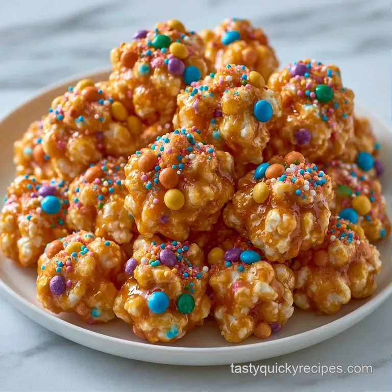 Golden glazed clusters arranged on a modern white plate with a linen napkin and a drizzle of amber syrup.