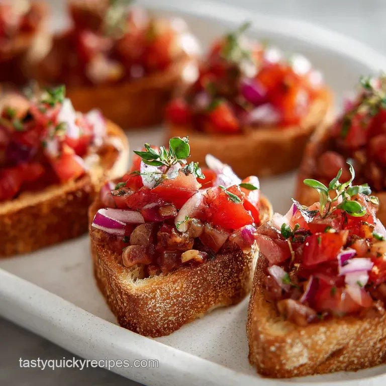 Galentines Party Food Idea with Heart Shaped Bruschetta