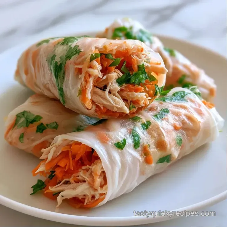 Symmetrically sliced clear rolls on a white platter beside a small bowl of glossy amber sauce and a lime wedge.