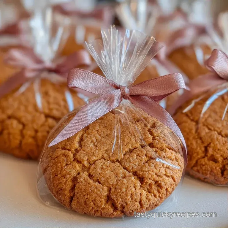 Clear cellophane parcels holding colorful cookies, accented by elegant ribbons on a crisp white linen tablecloth.