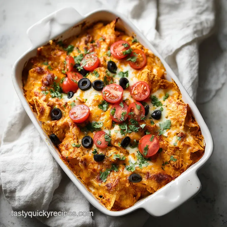 Layered Chicken Enchilada Casserole with Green Chile