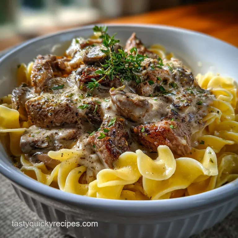 Leftover Prime Rib Recipes: 30-Minute Stroganoff presentation