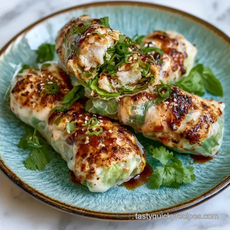 Vietnamese Lemongrass Chicken Rice Paper Rolls