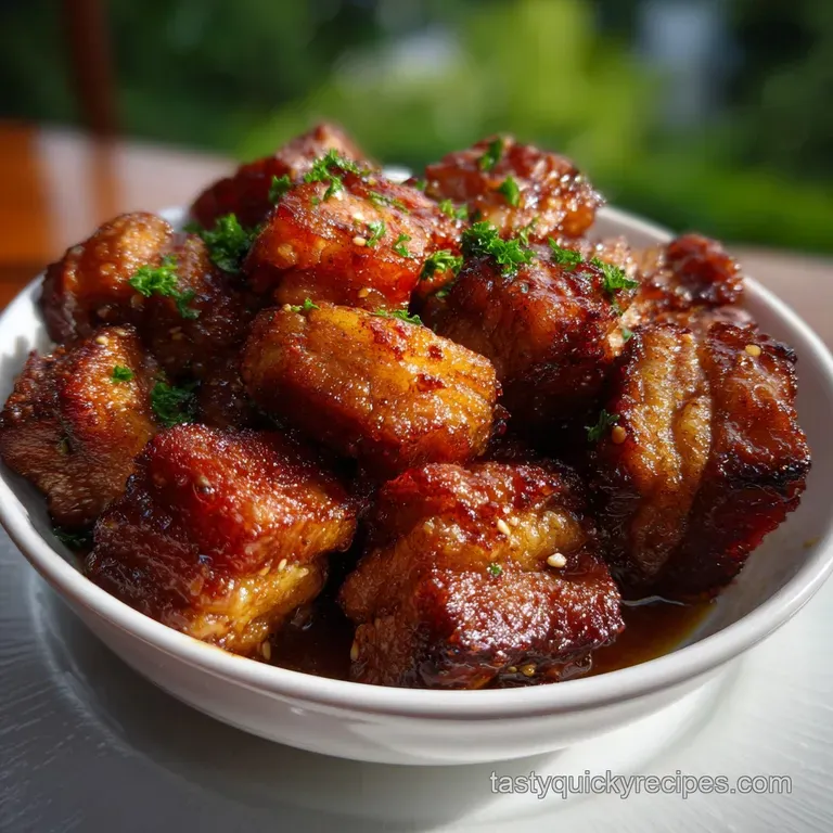 Elegant plate of crispy bites, each showcasing a delightful crunch. Garnished with fresh herbs and a drizzle of flavorful ...