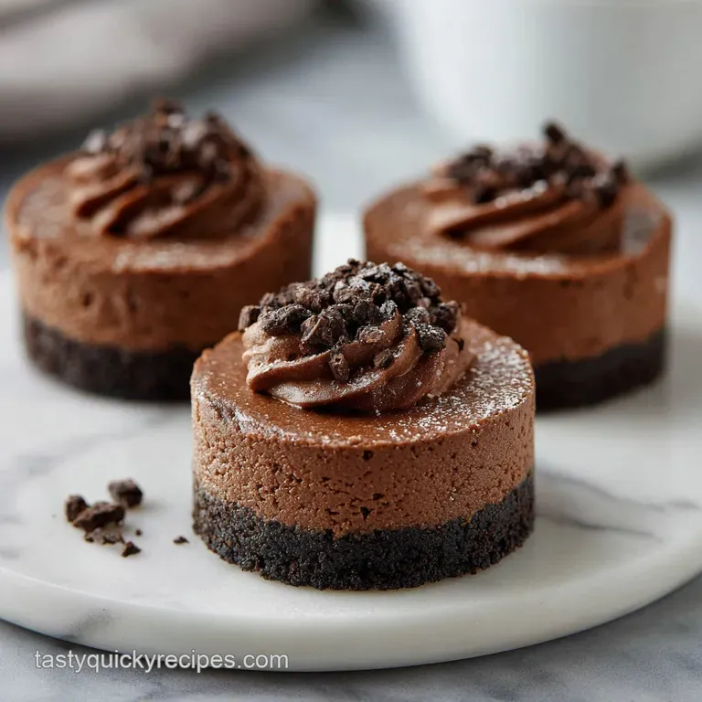 No Bake Mini Triple Chocolate Cheesecakes