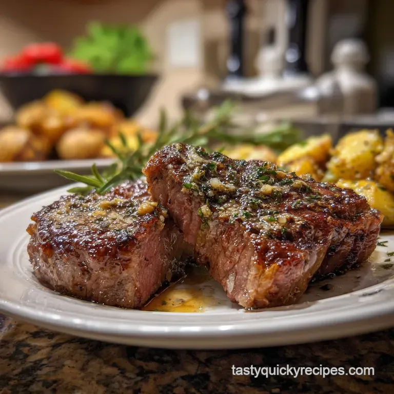 Garlic Butter Steak for Easy New Years Eve Dinner