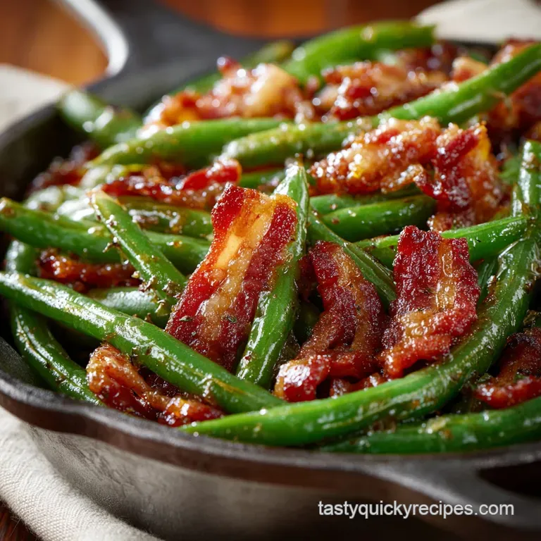 Crack Green Beans with Bacon: the Sticky Sweet and Smoky Oven Recipe presentation