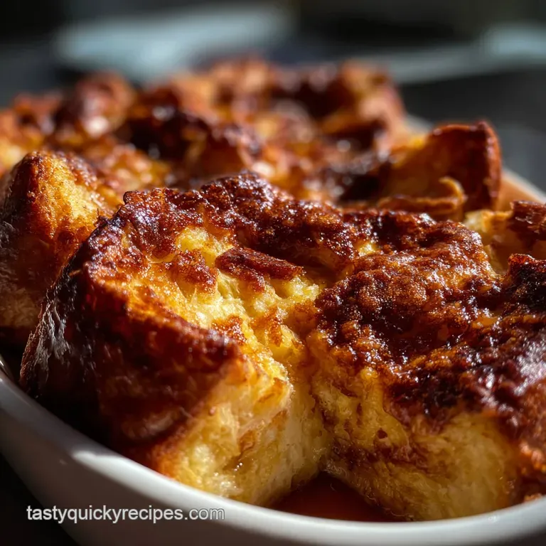 French Toast Casserole: Overnight Baked Brioche presentation