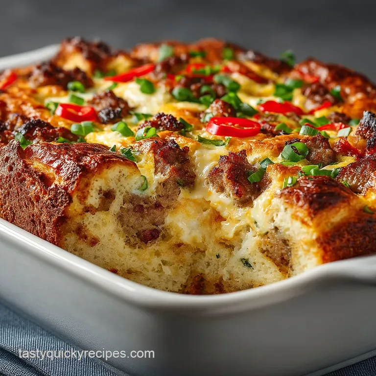 Breakfast Casserole: Overnight Sourdough Sausage Bake presentation