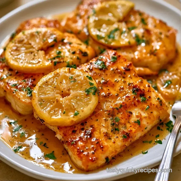 Seared fish fillet on a white ceramic plate with a vibrant drizzle of herb oil and fresh microgreens around the edge.