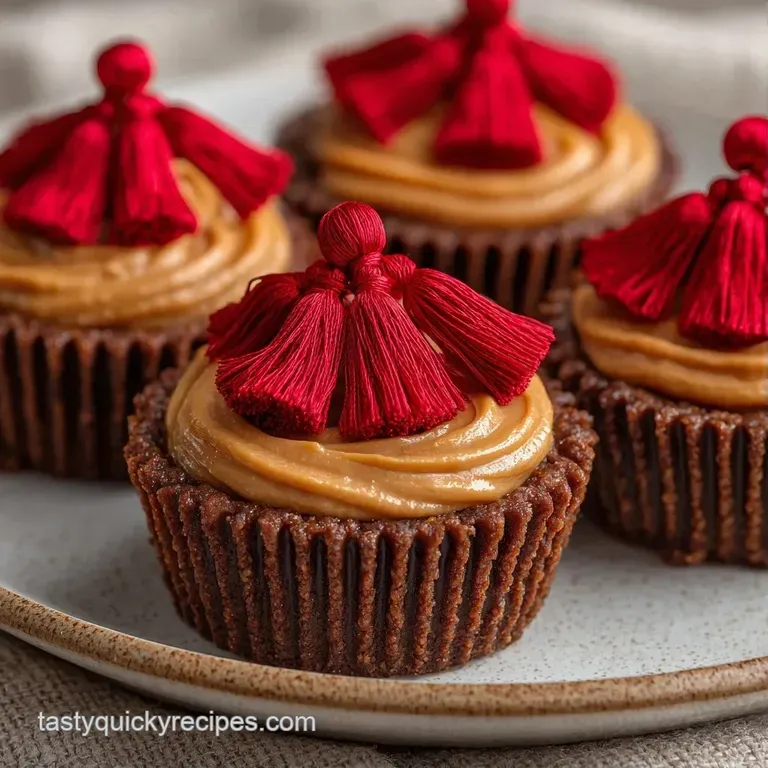 Rows of tiny chocolate graduation caps with colorful tassels arranged on a clean, minimalist white platter.