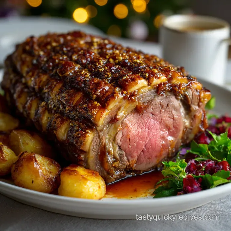 Bonein Rib Roast: the Majestic Christmas Cracker Recipe presentation