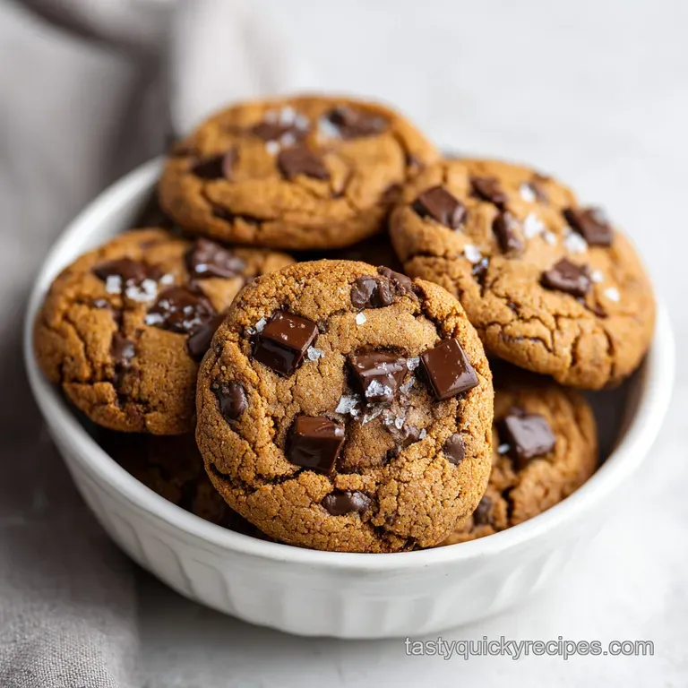 A stack of freshly baked cookies, generously studded with dark chocolate chunks, artfully arranged.