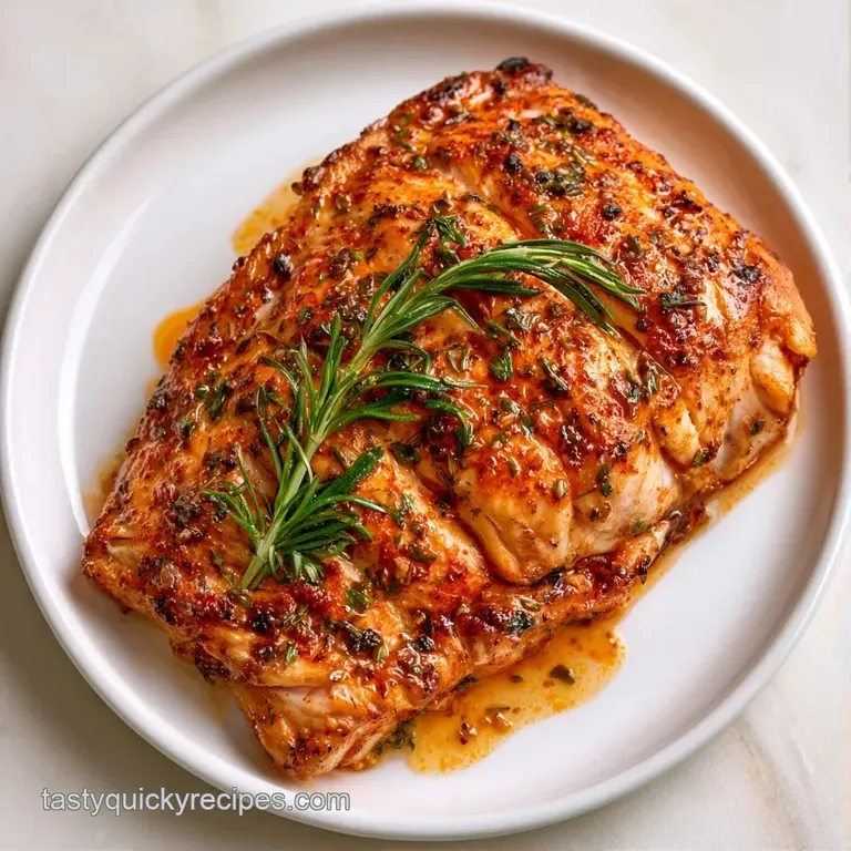 Two flaky white fish fillets garnished with bright lemon wheels and fresh rosemary on a dark matte platter.