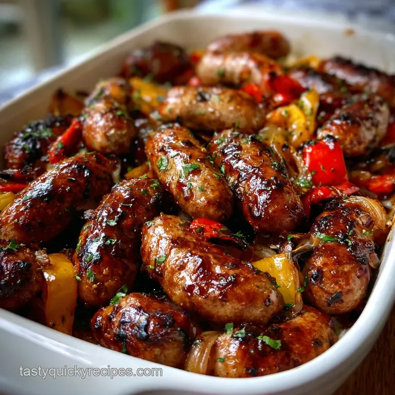 Weeknight Recipes: Easy Balsamic Sheet Pan Sausage Supper presentation