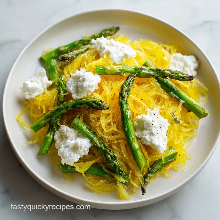 Spaghetti Squash with Asparagus Ricotta: Velvety