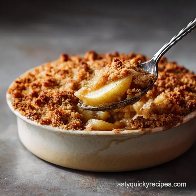 Canned Apples Recipes: the Easiest Speedy Apple Crumble Dessert presentation