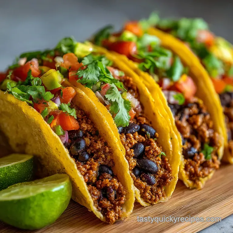 Vegan Taco Recipe with Spicy Black Beans