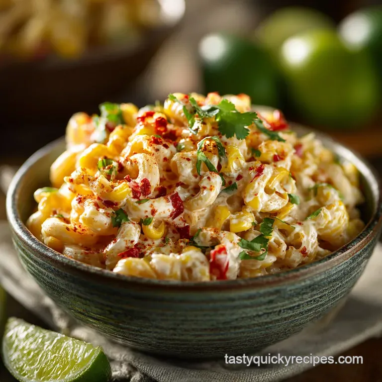 Elote Pasta Salad: the Ultimate Spicy Roasted Fiesta Side presentation