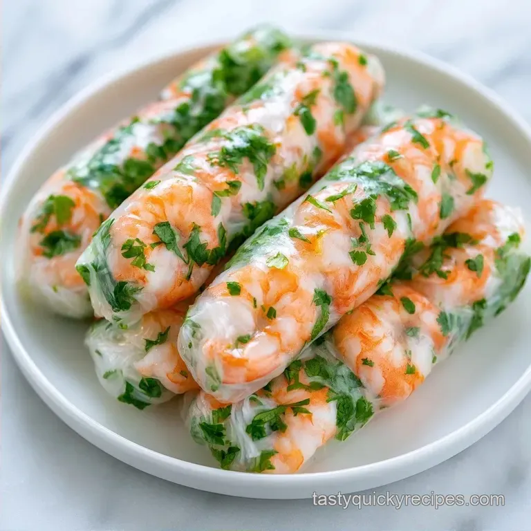 Traditional Vietnamese Salad Rolls with Shrimp