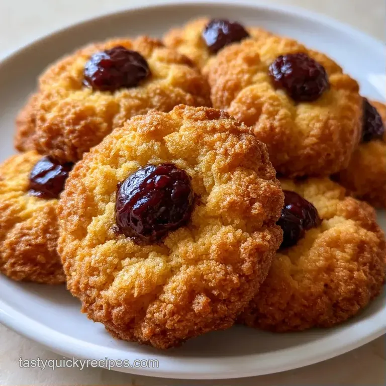 Small golden cookies artfully stacked on a white ceramic plate beside a cold glass of milk and a linen napkin.
