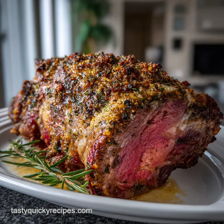 Rib Roast Recipe: Herb Crusted Prime Rib Centerpiece presentation