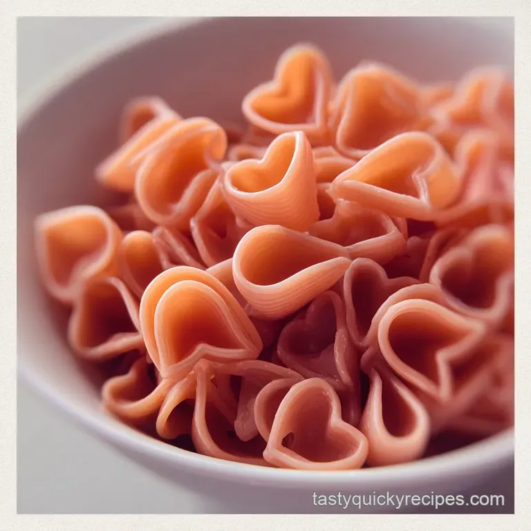 Valentines Food Idea with Heart Shaped Pasta