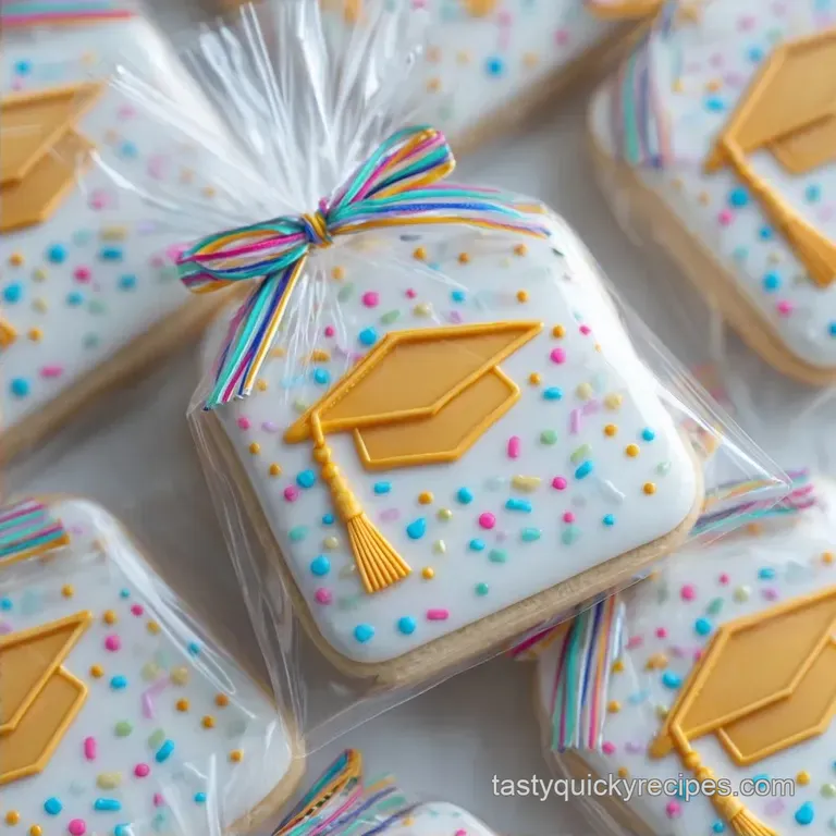 Wrapped Graduation Cookie Favors: Shatter Crisp Icing